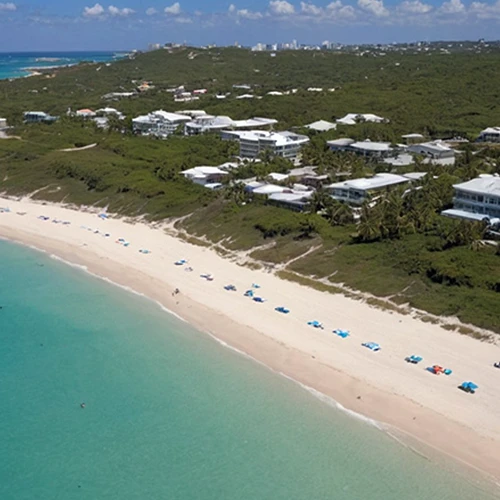 Aerial view of beach in St. Marteen